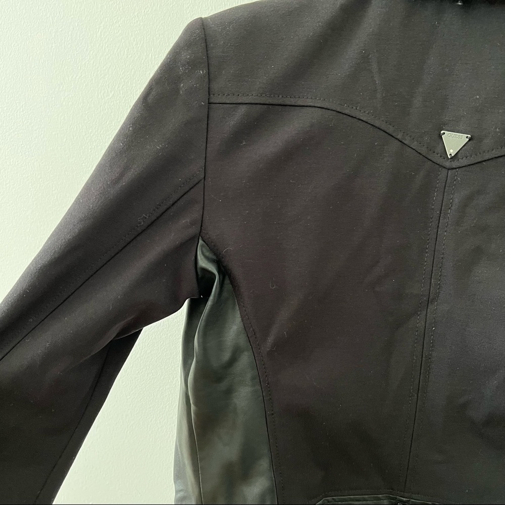 Guess black moto jacket with faux leather - Picture 6 of 13